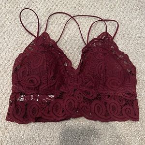 PINK Lace Long-Line Bralette